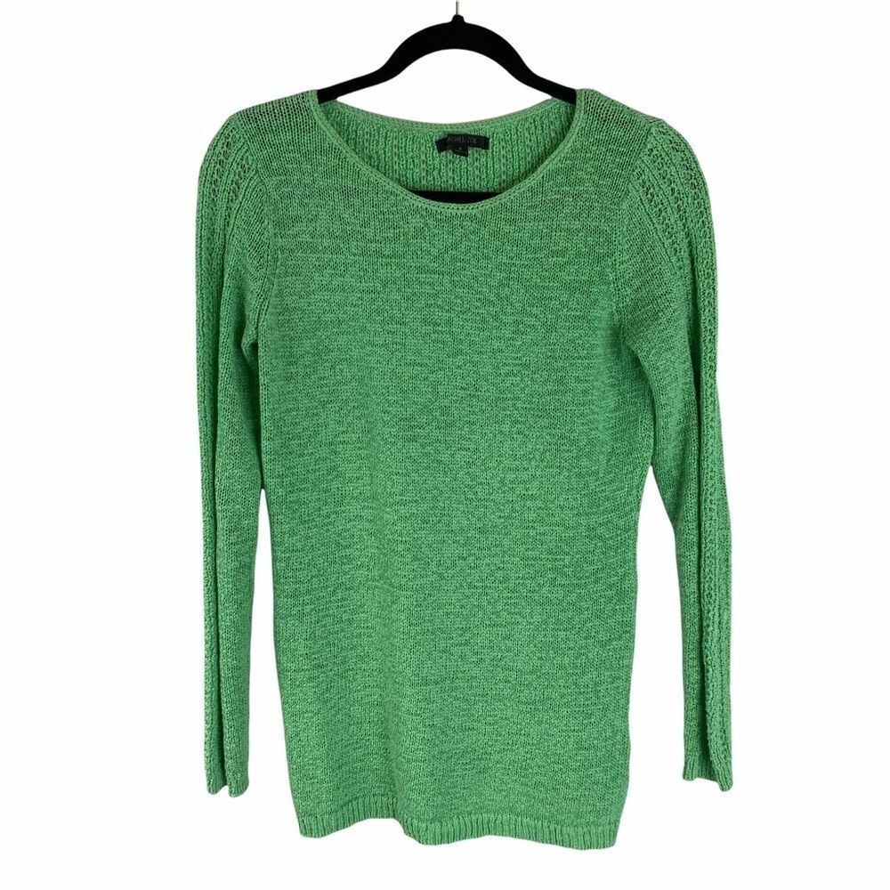 Rachel Zoe Green Knit Crochet Sweater Size small - Picture 3 of 10